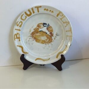 MICHAEL QUINN signed Biscuit plate. Handmade & painted County Claire, Ireland